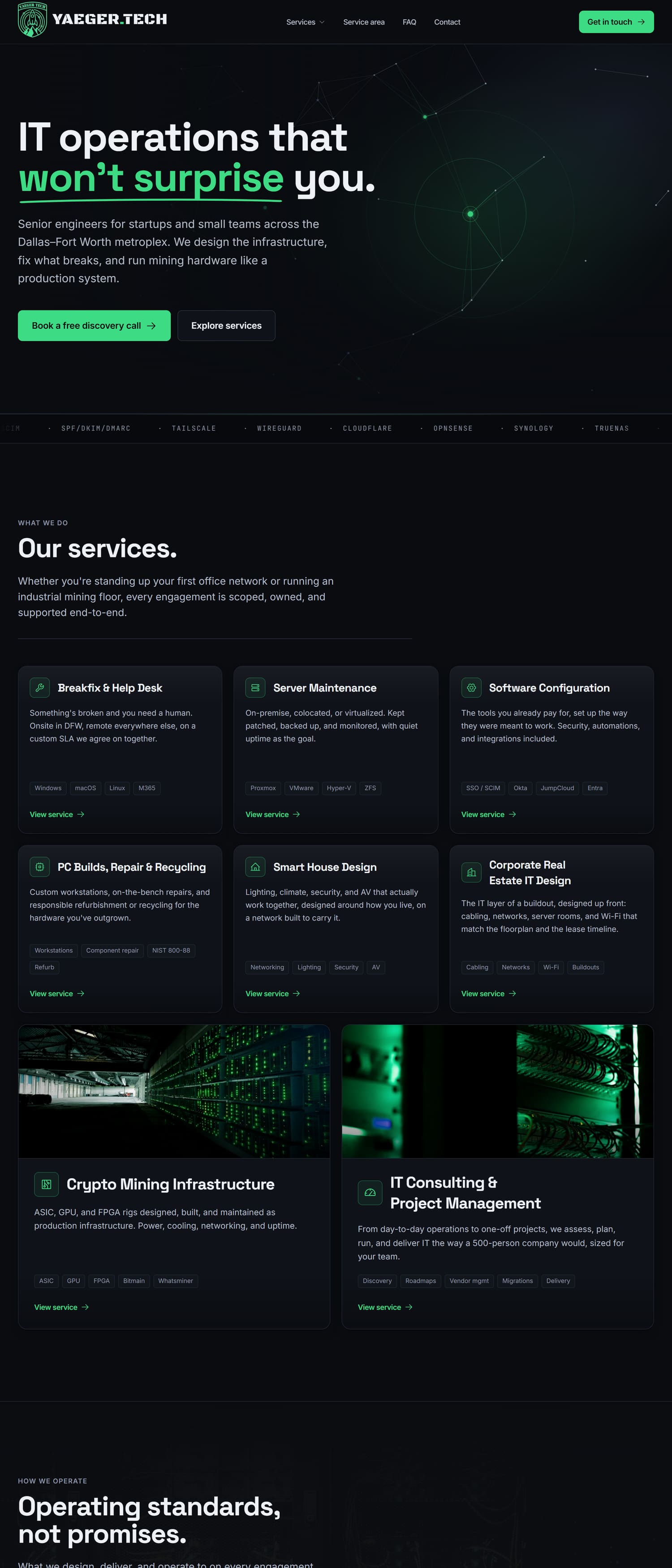 The Yaeger Technologies website